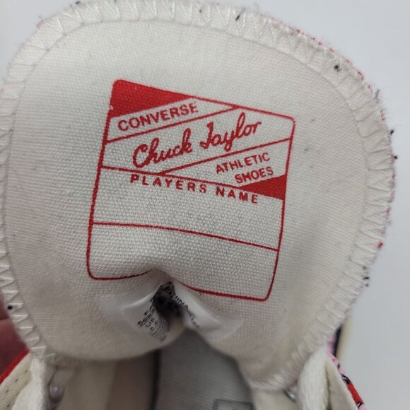 Converse Womens 5.5 Chuck 70 red pink floral high tops 568373C 2003 - Picture 8 of 12